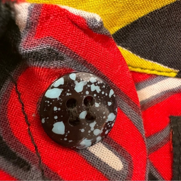 Vintage 90s Planet Hollywood Space Neon Aloha Hawaiian Shirt Small Rainbow - Picture 4 of 14